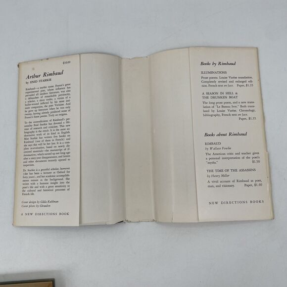 Arthur Rimbaud French Poet Enid Starkie 1961 New Directions Hardcover DJ Vintage - Picture 8 of 12